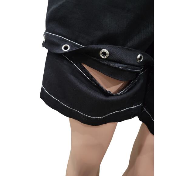 Hot Topic Grommet Carpenter Shorts Size 28 Women’s Black Punk Goth Streetwear - Picture 10 of 10